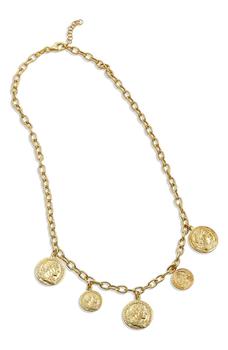 Savvy Cie Jewels | 18K Italian Yellow Gold Vermeil Coin Charm Necklace商品图片,3.9折