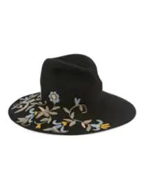 product Floral-Embroidered Wool Hat image