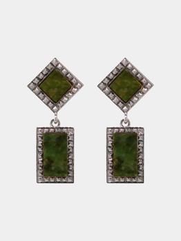 商品1928 Jewelry | Jade Semi Precious Square Rectangle Drop Earrings,商家Lord & Taylor,价格¥291图片