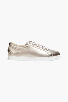 推荐Cash studded metallic textured-leather sneakers商品