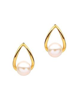 商品Caia 24K-Gold-Plated & 8MM Cultured Freshwater Pearl Drop Earrings图片