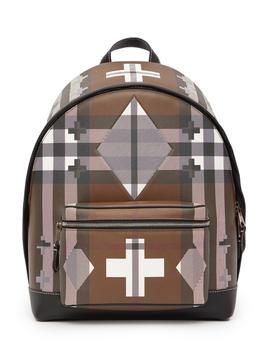 burberry双肩包评价, Burberry | Geometric Check backpack商品图片 9折