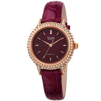 推荐Burgi Quartz Diamond Purple Dial Ladies Watch BUR249PU商品