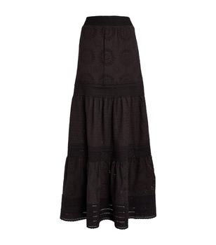 Alice + Olivia | Linen-Cotton Reise Maxi Skirt商品图片,