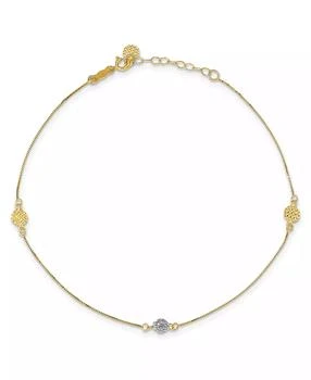 Macy's | Puff Circle and Disc Anklet in 14k Yellow and White Gold,商家Macy's,价格¥900