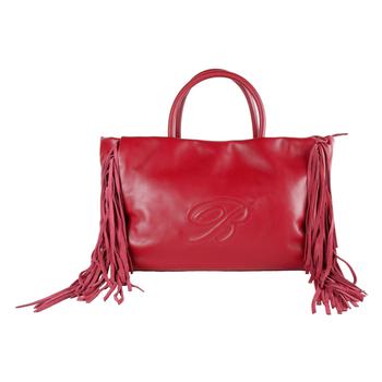 推荐Blumarine embosseld logo leather Handbag商品