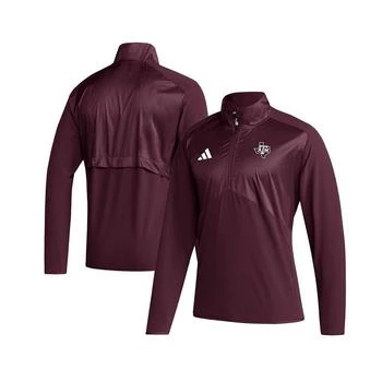 Adidas | Men's Maroon Texas A&M Aggies Sideline AEROREADY Raglan Sleeve Quarter-Zip Jacket 