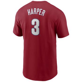 NIKE | Men's Bryce Harper Philadelphia Phillies Name and Number Player T-Shirt商品图片,独家减免邮费