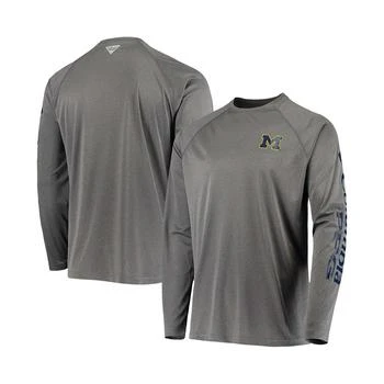 Columbia | Men's Charcoal Michigan Wolverines PFG Terminal Tackle Omni-Shade Long Sleeve T-shirt 