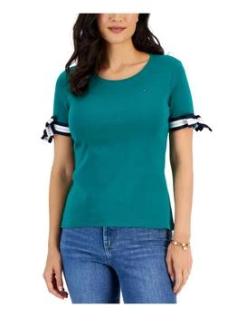 Tommy Hilfiger | Womens Cotton Tie-Sleeve T-Shirt 7.6折