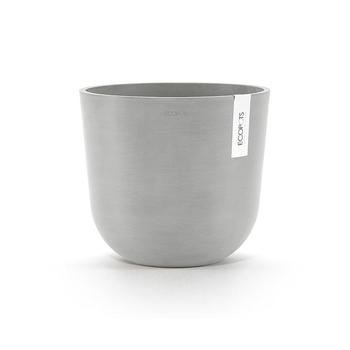 商品Oslo Plastic Flower Pot, White Grey, 9.8"图片