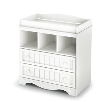 QuikFurn | White Wood Baby Diaper Changing Table with 2 Drawers,商家Premium Outlets,价格¥4033