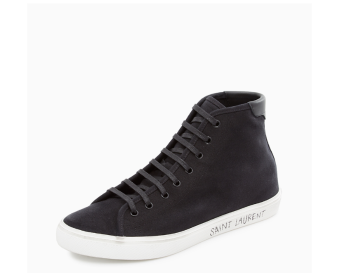 Yves Saint Laurent | YSL 黑色高帮男士帆布鞋 606075-GUZ20-1000商品图片,满$100享9.5折, 满折