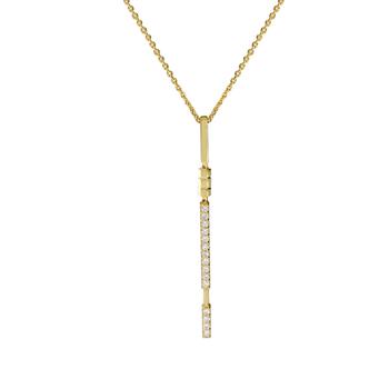 商品Âme Totem 18K Yellow Gold, Lab-Grown Diamond 0.30ct. tw. Linear Pendant Necklace图片