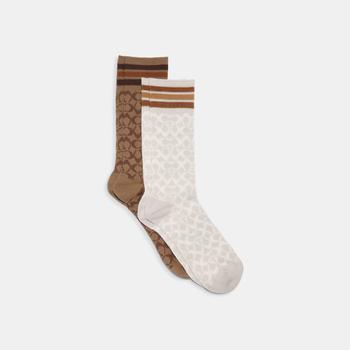 Coach Outlet Signature Calf Length Socks product img