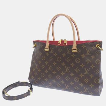 lv女包, [二手商品] Louis Vuitton | Louis Vuitton Brown Monogram Canvas Leather Pallas Tote Bag商品图片 