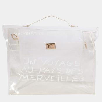 商品Hermes White Vinyl Souvenir De L'Exposition Kelly Bag图片