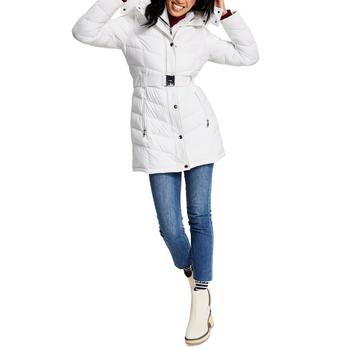 商品Tommy Hilfiger | Women's Belted Faux-Fur-Trim Hooded Puffer Coat, Created for Macy's,商家Macy's,价格¥724图片