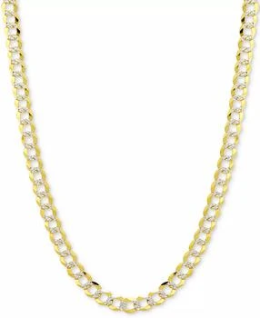 Italian Gold | 20" Two-Tone Open Curb Chain Necklace (5-3/4mm) in Solid 14k Gold & White Gold,商家Macy's,价格¥19020