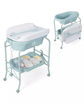 Costway | Baby Changing Table with Bathtub, Folding & Portable Diaper Station with Wheels,商家Macy's,价格¥901