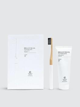 商品Brilliant Black Natural Charcoal Toothpaste and Bamboo Toothbrush Set BUNDLE图片