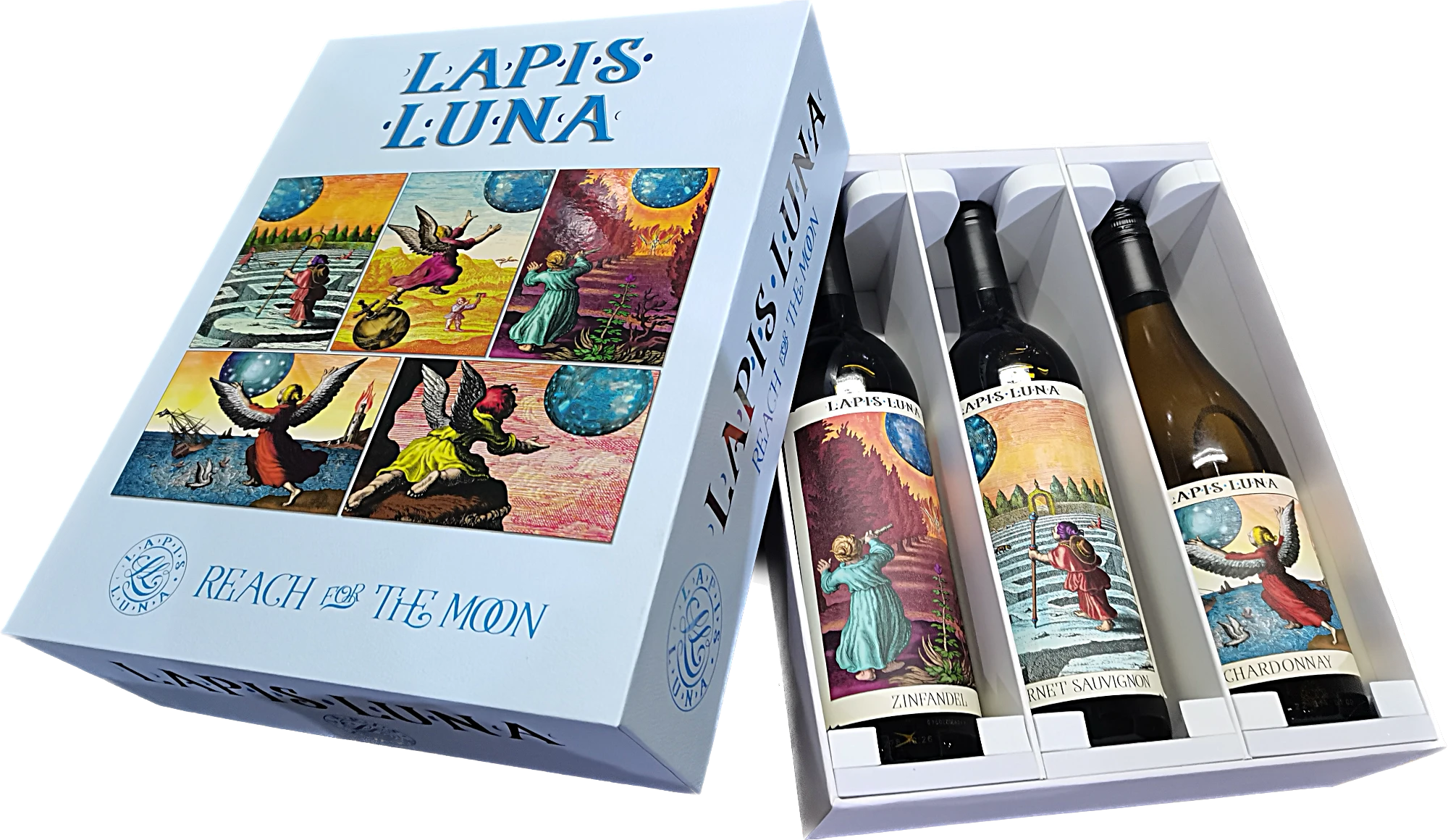 Lapis Luna | 望月酒庄礼盒3瓶套装（赤霞珠，仙粉黛，霞多丽） | Lapis Luna Gift Box (North Coast, CA),商家California Wine Experience,价格¥689