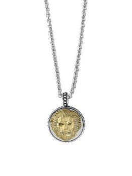 Effy | Gento Sterling Silver & Gold-Plated Sterling Silver Lion Pendant Necklace商品图片,3折, 满$150享7.5折, 满折