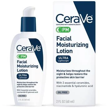 CeraVe | Face Lotion for Night with Hyaluronic Acid, PM Night Cream Fragrance Free 第2件5折, 满免