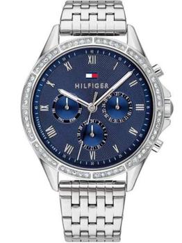 tommy hilfiger手表, Tommy Hilfiger | Elegant wrist watches Tommy Hilfiger Ari 1782141 Women's chronograph with quartz movement, 38 mm diameter stainless steel case, silver dial, mineral glass and stainless steel strap商品图片 