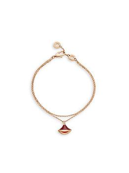 bvlgari项链, BVLGARI | Divas' Dream 18K Rose Gold & Carnelian Pendant Double-Strand Bracelet商品图片 