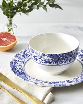 Spode | Blue Italian Brocato 6" Rice Bowls, Set of 4,商家Neiman Marcus,价格¥1329