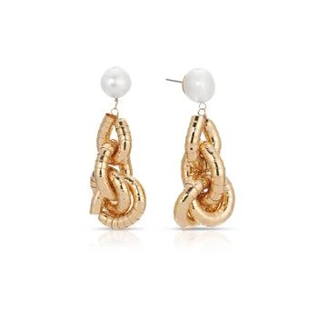 Ettika Jewelry | Liquid Gold-Plated Cultured Freshwater Pearl 18K Gold-Plated Drop Earrings,商家Macy's,价格¥558