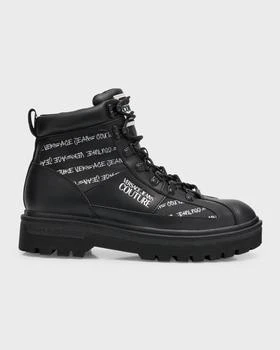 Versace | Men's Syrius Allover Logo Combat Boots 