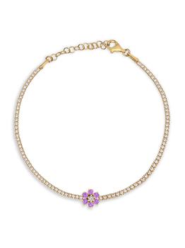 Gabi Rielle怎么样, Gabi Rielle | Color Forward 14K Gold Vermeil, Pave & Amethyst Crystal Tennis Bracelet商品图片 6折