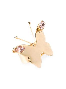 商品Melitea Goldtone & Faux Crystal Butterfly Ring图片