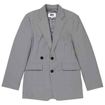 MM6 | Ladies Grey Pinstripe Tailored Blazer商品图片,满$300减$10, 独家减免邮费, 满减