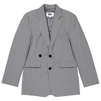 推荐Mm6 Ladies Grey Pinstripe Tailored Blazer商品