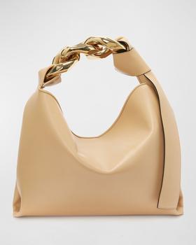 推荐Small Knot Chain Leather Top-Handle Bag商品