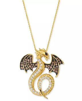 Le Vian | Chocolate Diamond, Nude Diamond & Blackberry Diamond Dragon Pendant Necklace (1 ct. t.w) in 14k Honey Gold,商家Macy's,价格¥28787