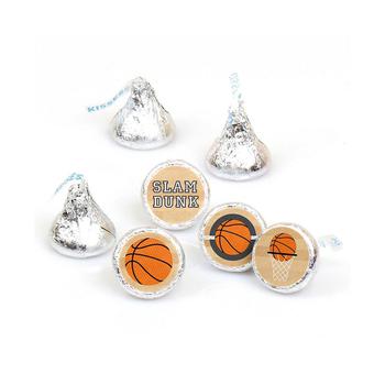 Big Dot of Happiness | Nothin' but Net - Basketball - Party Round Candy Sticker Favors - Labels Fit Hershey's Kisses (1 sheet of 108)商品图片,