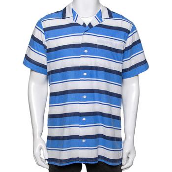 推荐Polo Ralph Lauren Blue & White Striped Button Front Short Sleeve Shirt M商品