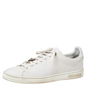 lv低帮鞋, [二手商品] Louis Vuitton | Louis Vuitton White Leather Logo Embellished Frontrow Low-Top Sneakers Size 38.5商品图片 3.2折