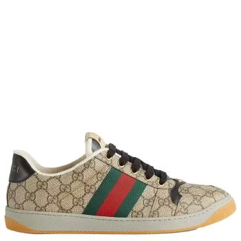 Gucci | 【预售3-7天】GUCCI/古驰 Screener系列 男士米色和乌木色GG Supreme帆布运动鞋67453096GE09766,商家IWCOCO,价格¥7081