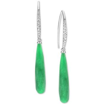 商品Dyed Jade & Zircon (3/4 ct. t.w.) Drop Earrings in Sterling Silver,商家Macy's,价格¥2738图片