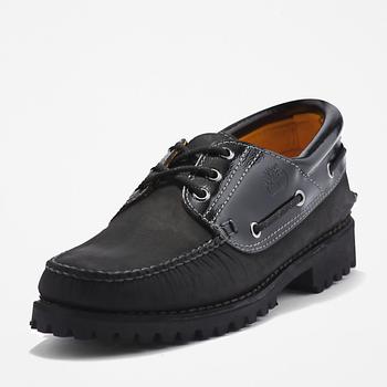 Timberland® 3-Eye Lug Handsewn Boat Shoe for Men in Black – On