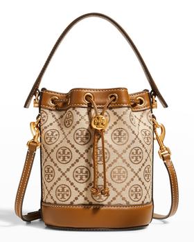 Tory Burch水桶包, Tory Burch | Mini T Monogram Jacquard Bucket Bag商品图片 