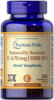Vitamin E-1000 IU Mixed Tocopherols Natural 100 Softgels