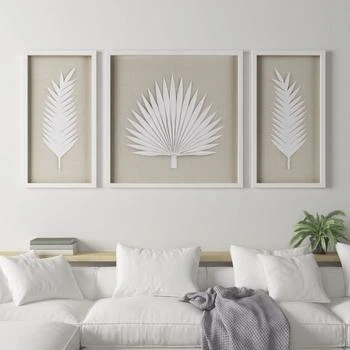Simplie Fun | Sabal Framed Rice Paper Palm Leaves 3-piece Shadowbox Wall Decor Set,商家Premium Outlets,价格¥1758
