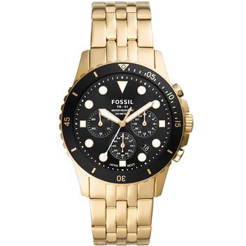 Fossil | Men's FB-01 chronograph movement, gold tone bracelet watch 42mm商品图片,