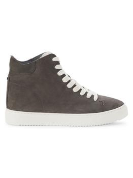 Sam Edelman, Sam Edelman | Pence Faux Fur-Trim Suede High-Top Sneakers商品图片 1.7折
